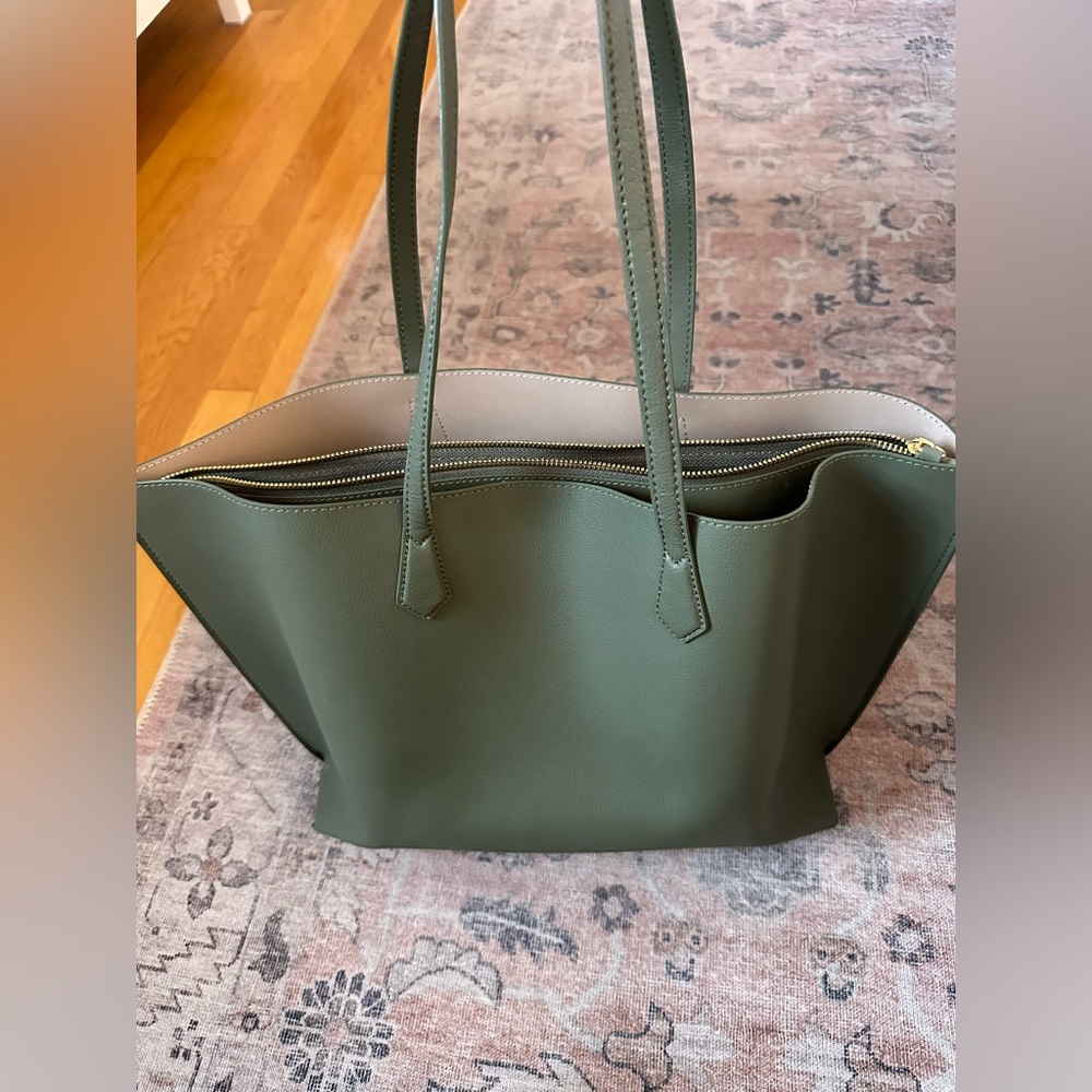 QUINCE Triple Compartment Shopper Tote Leather